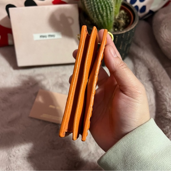 SOLD Miu Miu Matelasse Cardholder Papaya - Picture 7 of 11